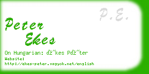 peter ekes business card